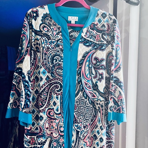 Joan Rivers Intimates & Sleepwear Joan Rivers Maxi Overcoat Gown Paisley Print With